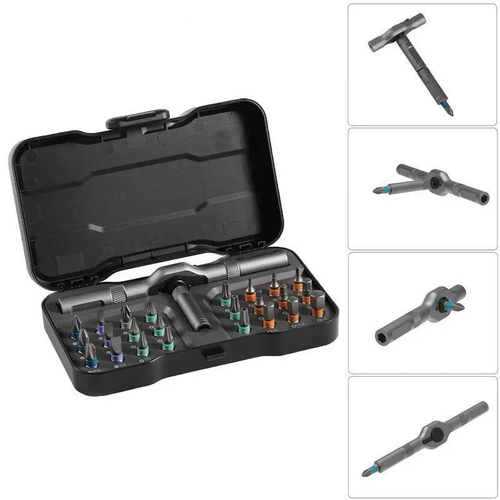 24-Piece Magnetic Ratchet Screwdriver Set with T-Handle